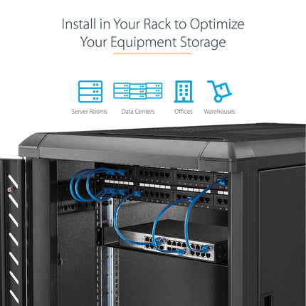 StarTech.com 2U Fixed Server Rack Mount Shelf 16in Deep for 19" Network Rack