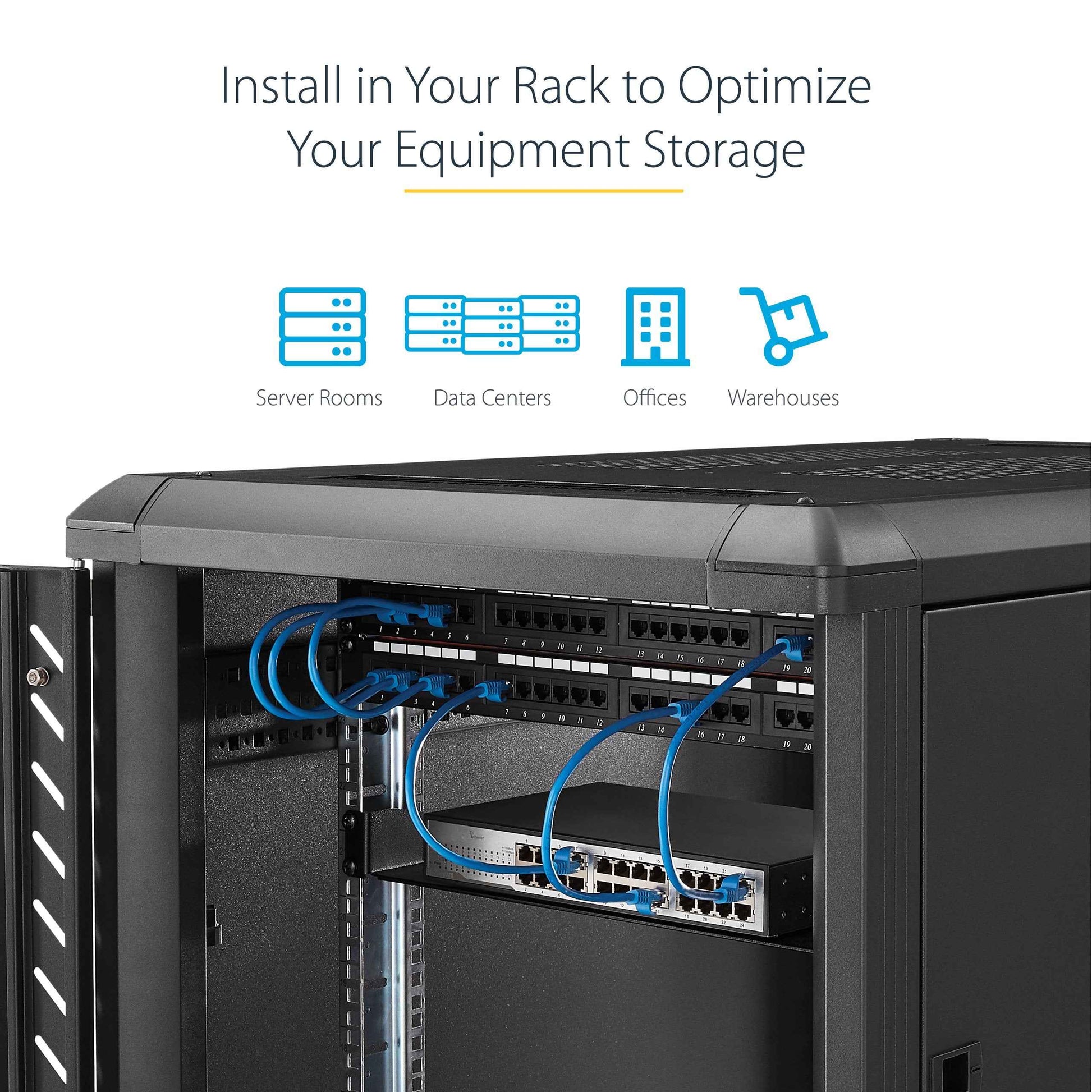 StarTech.com 2U Fixed Server Rack Mount Shelf 16in Deep for 19" Network Rack