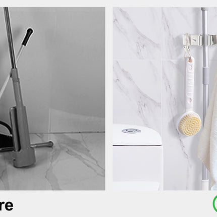Wall Mounted Mop Brush Broom Clips & Hanger Holder Storage Rack for Kitchen 3 Hk