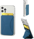 Folding iPhone Magnetic Wallet & Portable iPhone Stand 2 in 1 Card Holder - Blue
