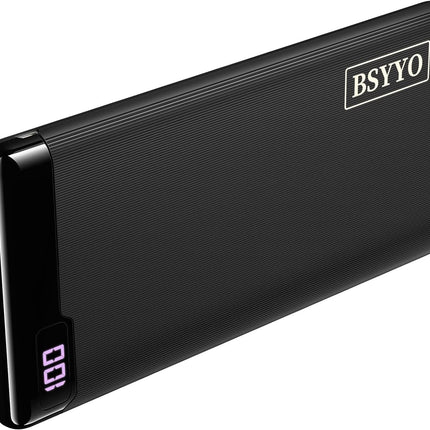 BSYYO power bank15W 10600mAh LED display portable charger 2 USB A ports 1 USB C