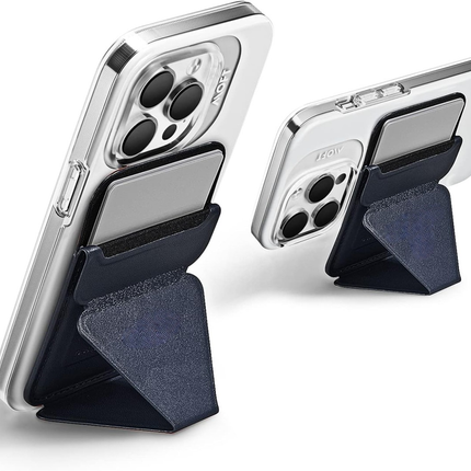 Folding iPhone Magnetic Wallet & Portable iPhone Stand 2 in 1 Card Holder - Blue
