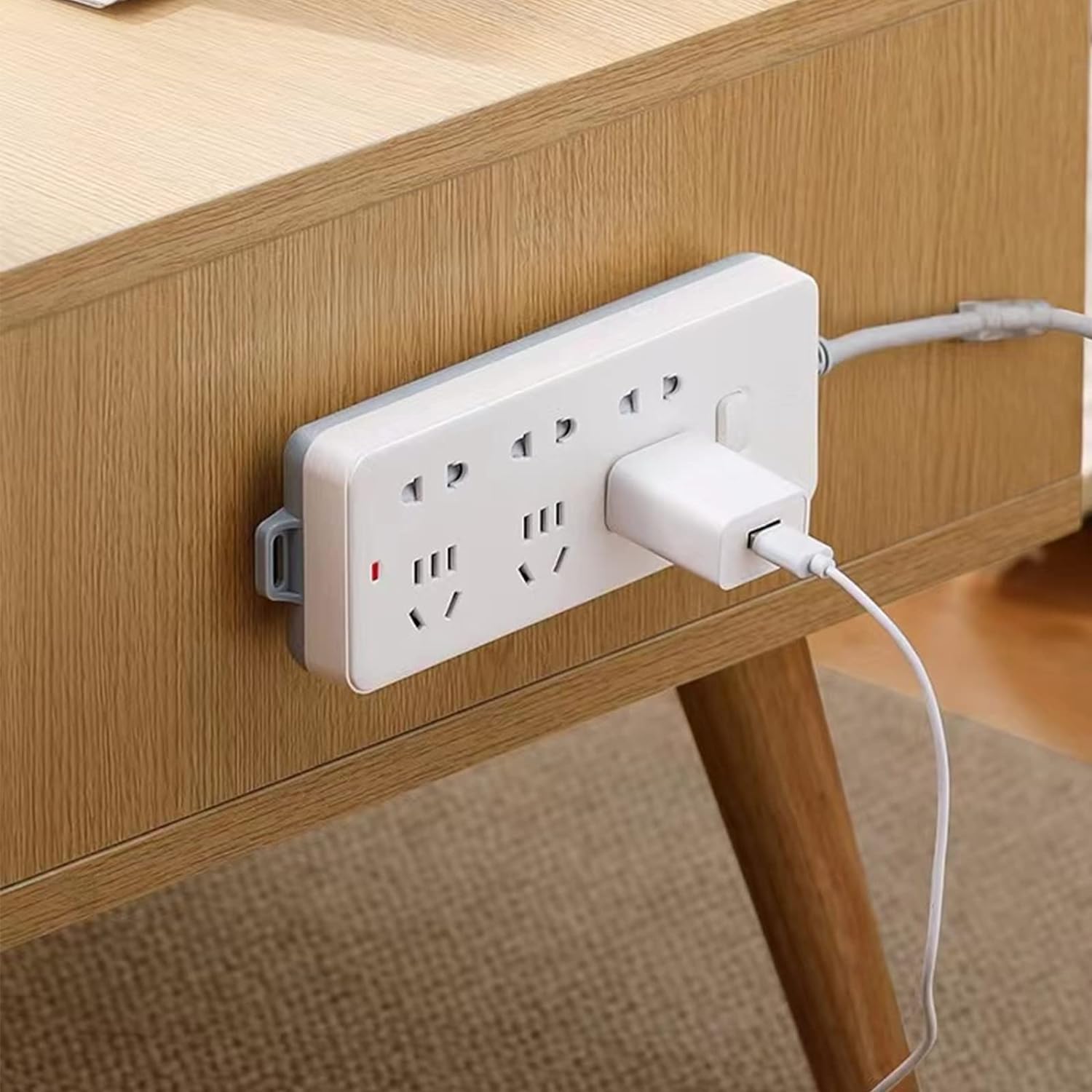 Self-Adhesive Socket Fixer Punch-free Socket Holder Cable Organizer Home Office