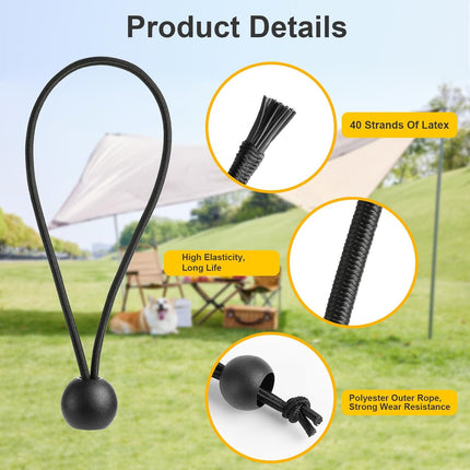Tarpaulin Clips with 4mm Tarpaulin Ties for Camping Cargo Car Boat 10 Pack