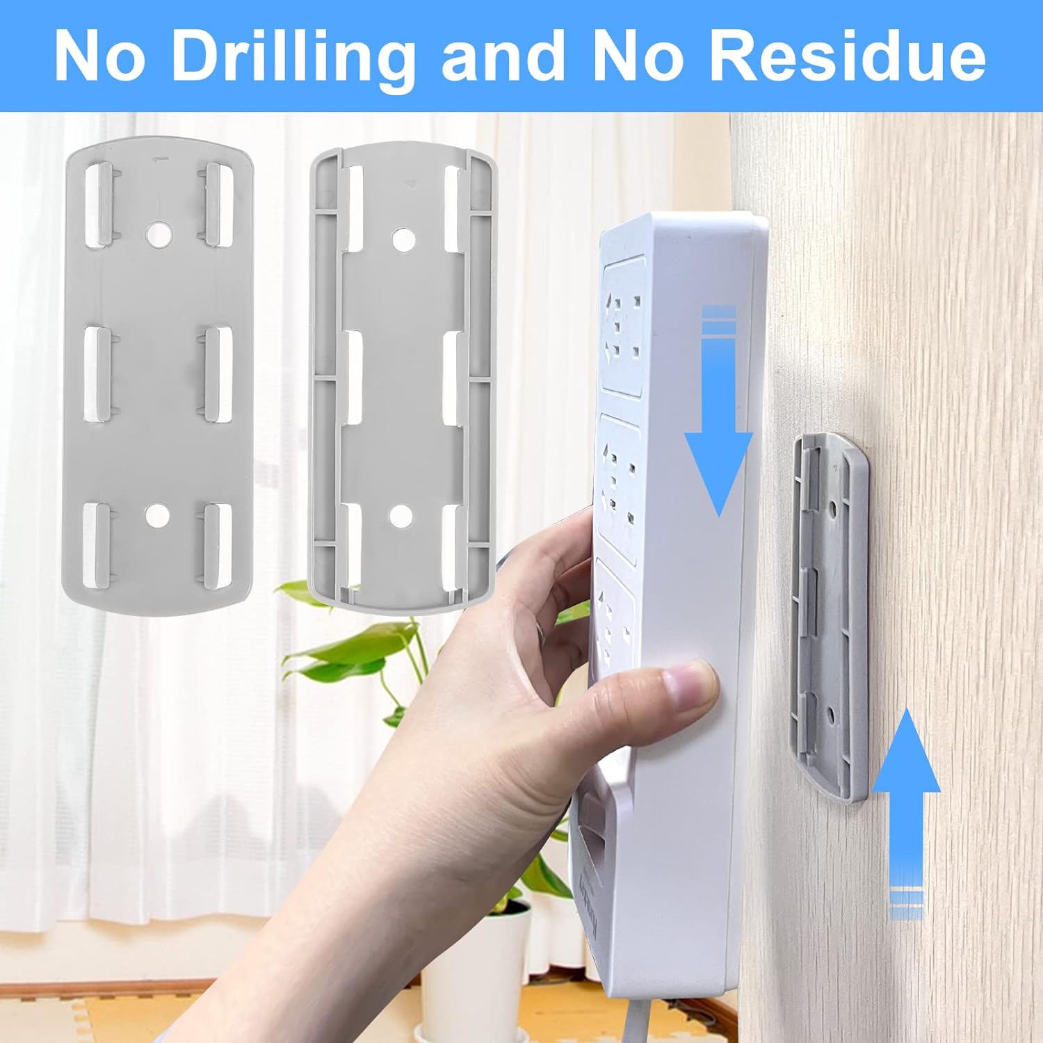 Self-Adhesive Socket Fixer Punch-free Socket Holder Cable Organizer Home Office