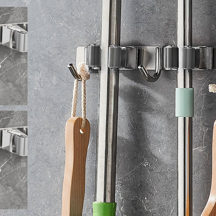 Wall Mounted Mop Brush Broom Clips & Hanger Holder Storage Rack for Kitchen 3 Hk