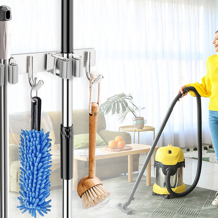Wall Mounted Mop Brush Broom Clips & Hanger Holder Storage Rack for Kitchen 3 Hk