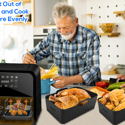 Dual Air Fryer Accessories 6Pcs Set With Racks Compatible Ninja Foodi and Others