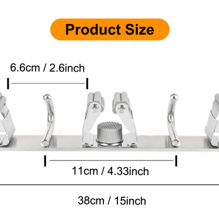 Wall Mounted Mop Brush Broom Clips & Hanger Holder Storage Rack for Kitchen 3 Hk