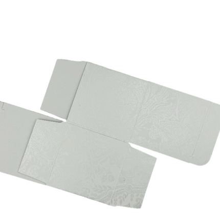 45 Pack Premium Square Present Gift Boxes White Silver Patterned Easy Assembly