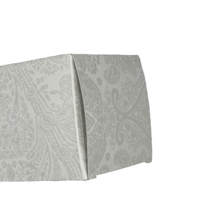 45 Pack Premium Square Present Gift Boxes White Silver Patterned Easy Assembly