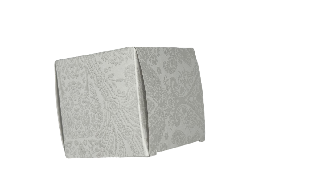 45 Pack Premium Square Present Gift Boxes White Silver Patterned Easy Assembly