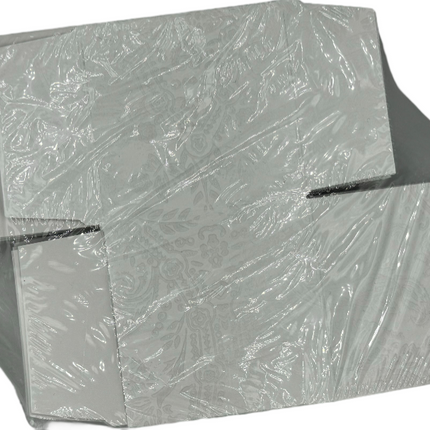 45 Pack Premium Square Present Gift Boxes White Silver Patterned Easy Assembly